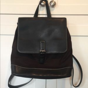 Coach Black Canvas and Leather Backpack